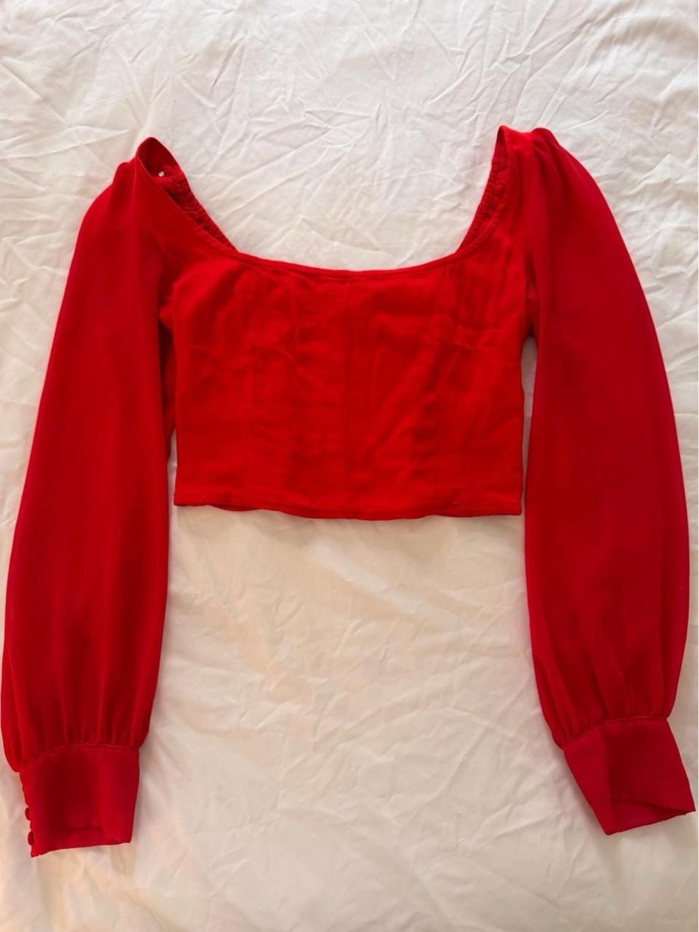 Urban Outfitters red long sleeve crop top Size S